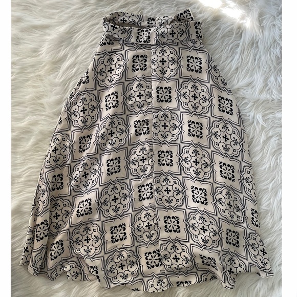 NWOT womens petite Ann Taylor tiled tie waist maxi skirt - Picture 9 of 12